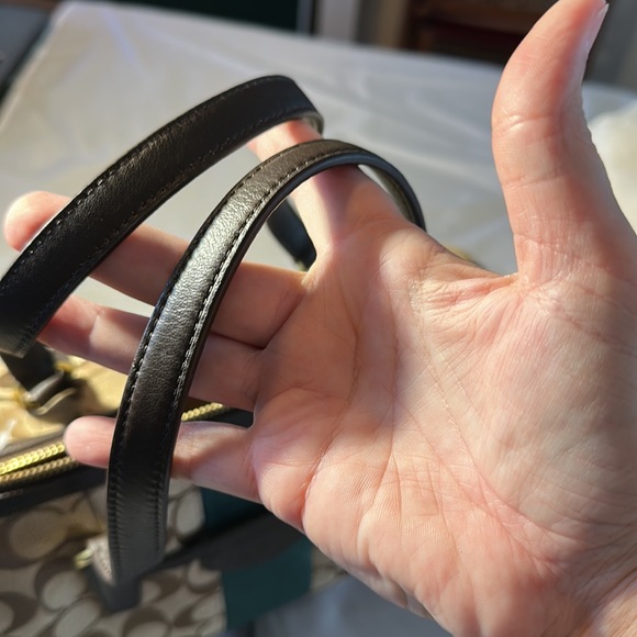 NWT COACH Nancy Satchel Green Racing Stripe Purse Crossbody handbag bag tote - Picture 9 of 12